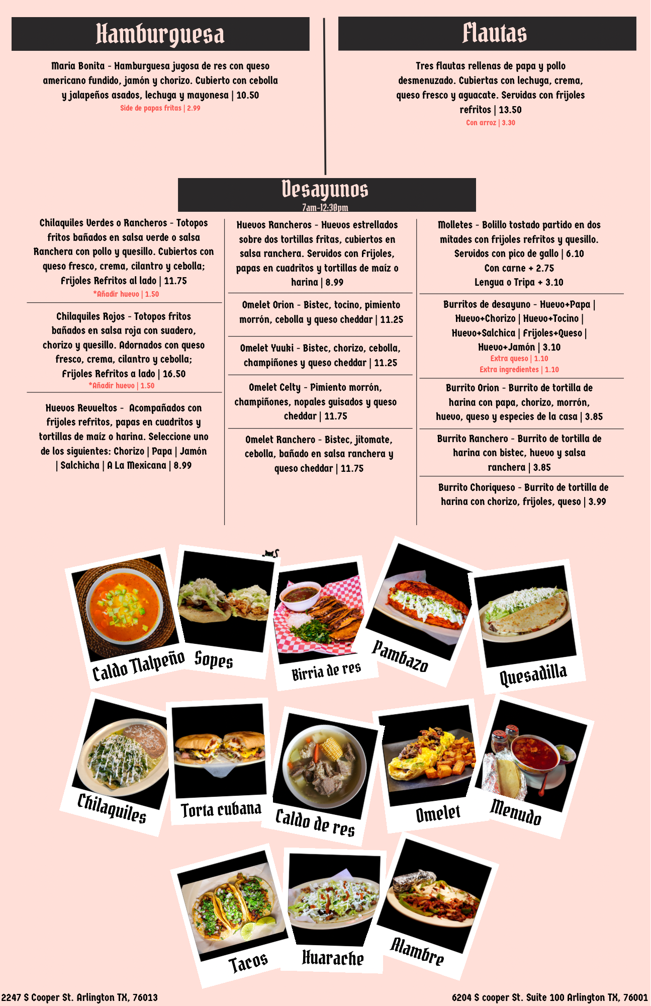 Spanish menu 2